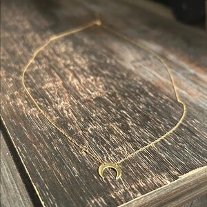 Zales Gold Crescent Moon Pendant Necklace